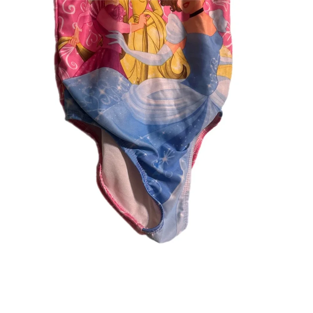 Disney Princess OnePiece Swimsuit Kids 3T Pink Excellent Ruffle Belle Cinderella